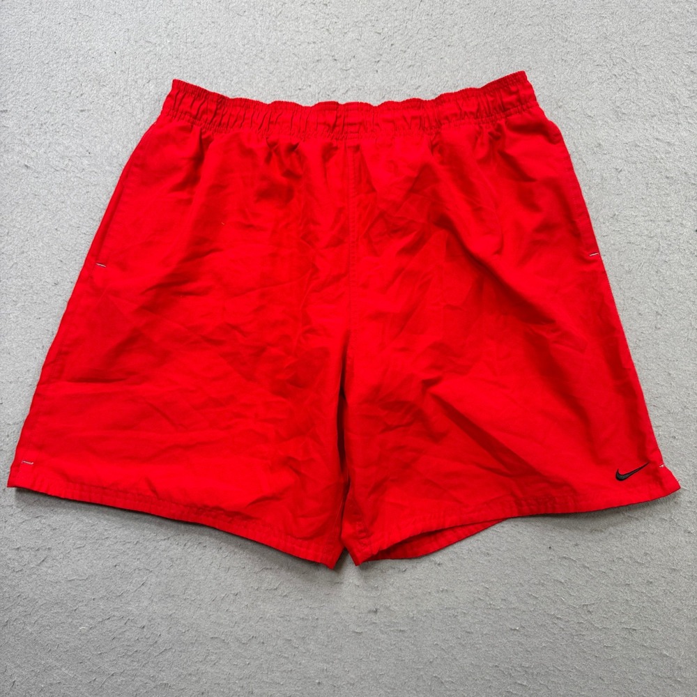 Vintage Nike Athletic Shorts Men's XL Red Mesh Lined Elastic Waist Gym Running
